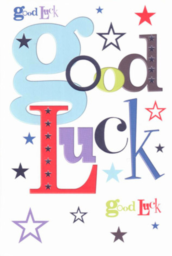 There's an infectious cheer radiating from this luck-inspired card, reminiscent of the spirited gatherings held along Marylebone's café-lined streets. The typography bursts forth with enthusiasm: each letter carved out in unique shapes, from wide pastel blues to slender blacks and exuberant reds, punctuated by an array of stars both bold and delicate. The white background lets every vibrant tone sing, capturing the same inviting warmth one feels wandering between the colourful shops and bakeries tucked around Dorset Street. This composition is no mere well-wishing; it's a tribute to dreams being chased, with a visual rhythm that feels as supportive and lively as a friendly audience cheering during a community theatre performance in Marylebone. Holding the card, you can almost sense the invisible applause, its smooth, premium texture promising a sense of care and celebration. With each carefully considered detail, the design becomes more than just a vessel for luck-it transforms into a talisman of hope and encouragement, crafted with the level of pride and artistry that defines Marylebone's local touch. Ready to accompany someone into the unknown, this card channels the laughter, applause, and steadfast belief shared among those who call Marylebone home.